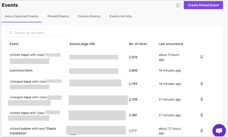 Events tracking inside Usermaven