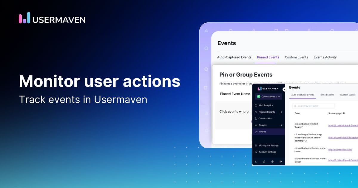 track events in Usermaven