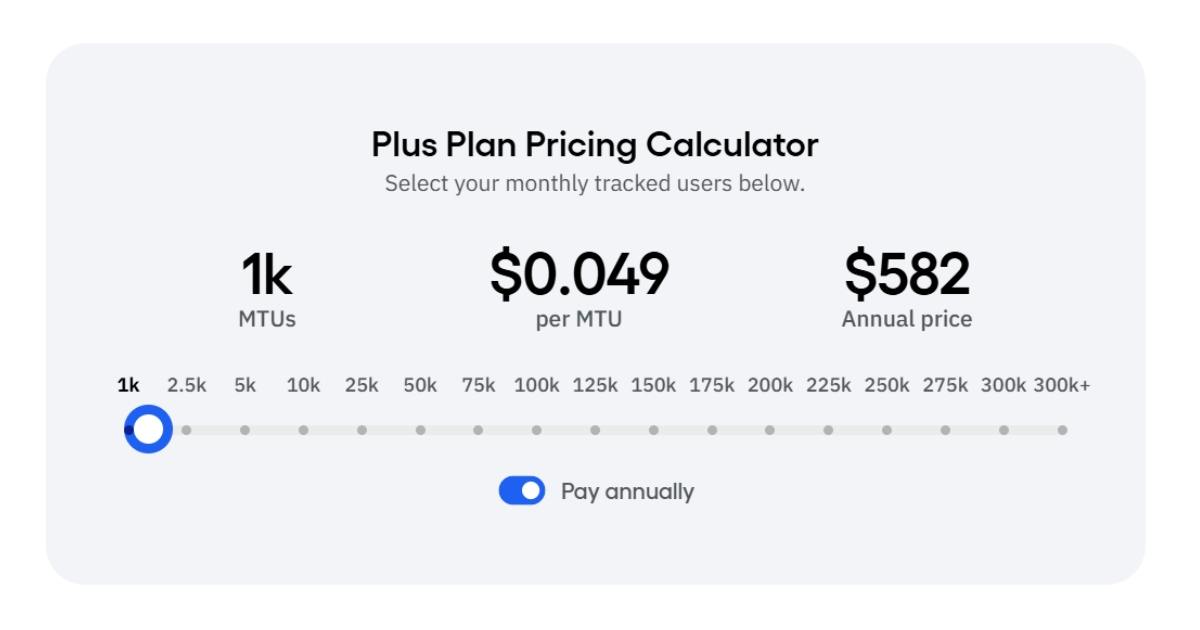 Amplitude Plus plan pricing calculator