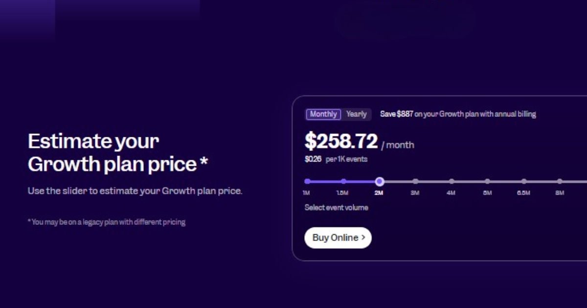 Mixpanel Growth plan pricing calculator