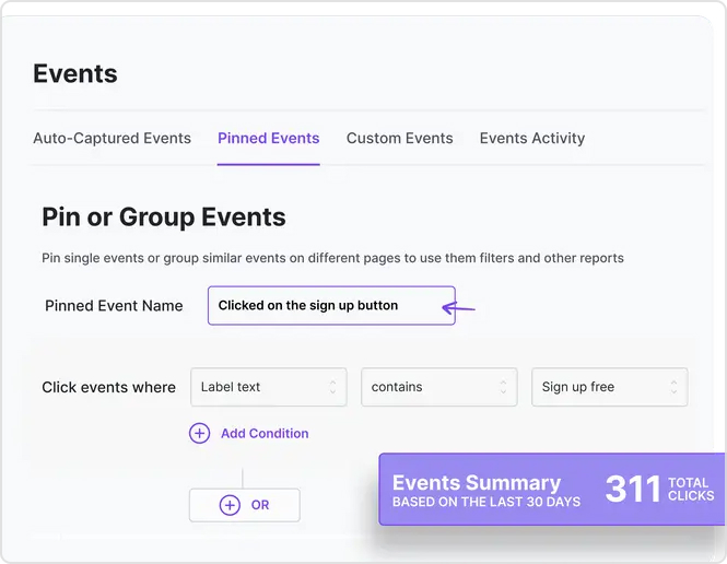 Automatic event tracking in Usermaven