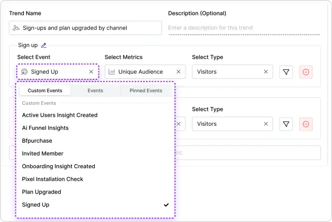 Setting up trend analysis in Usermaven