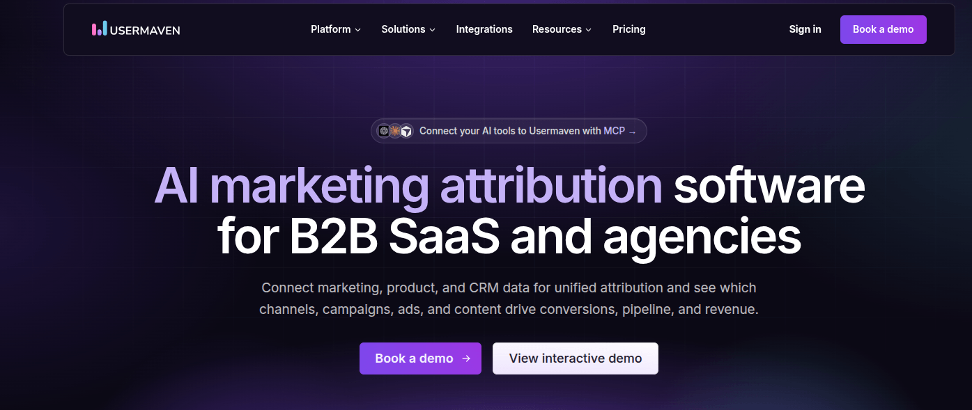 usermaven homepage  