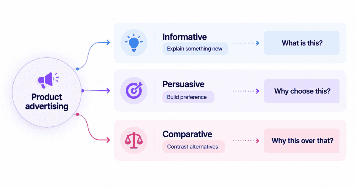 Product advertising types