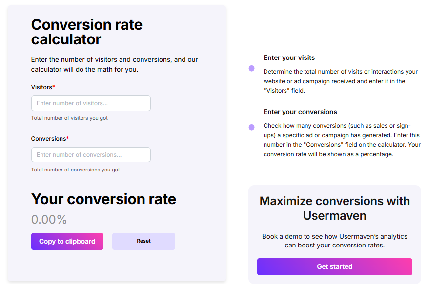 Conversion rate calculator