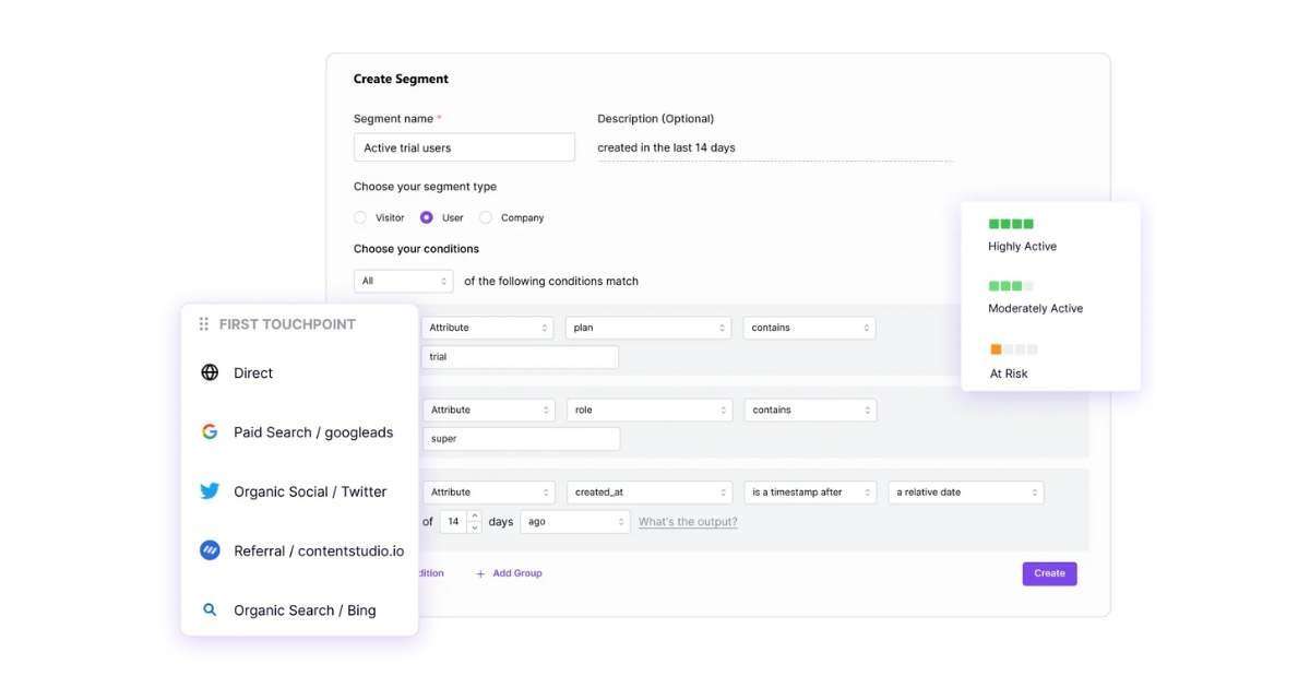 Personalize user experience with segments in Usermaven.