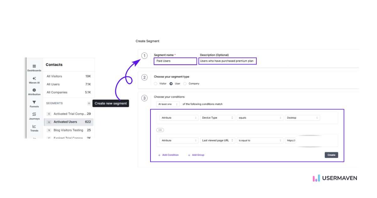 Segments in Usermaven