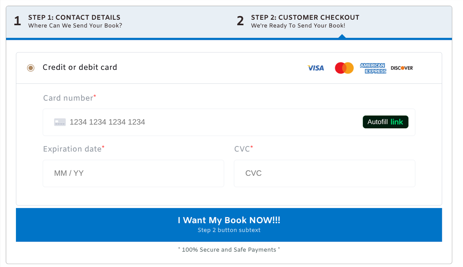 Step 2 of two-step checkout 
