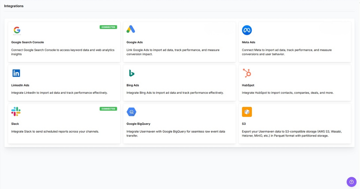 Integrations - Usermaven