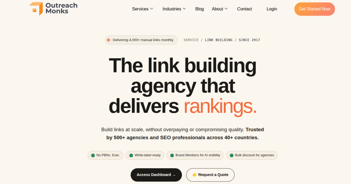 Outreach Monks (Best SaaS Link Building Company)