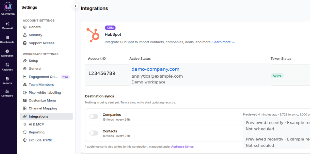HubSpot sync workflow