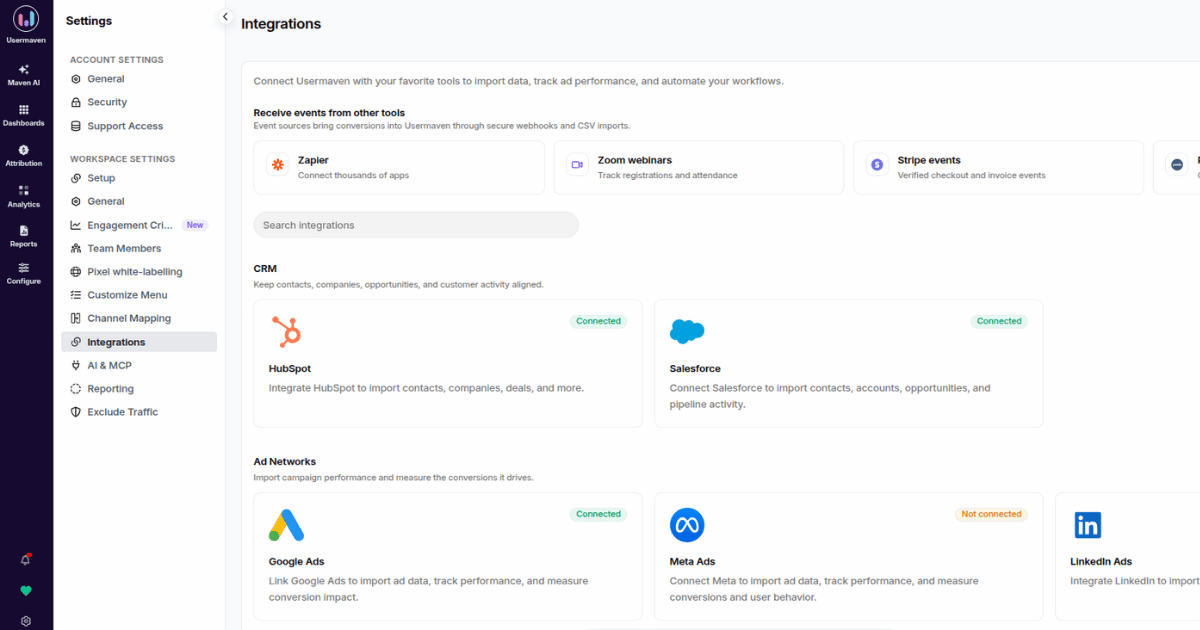 Salesforce in Usermaven