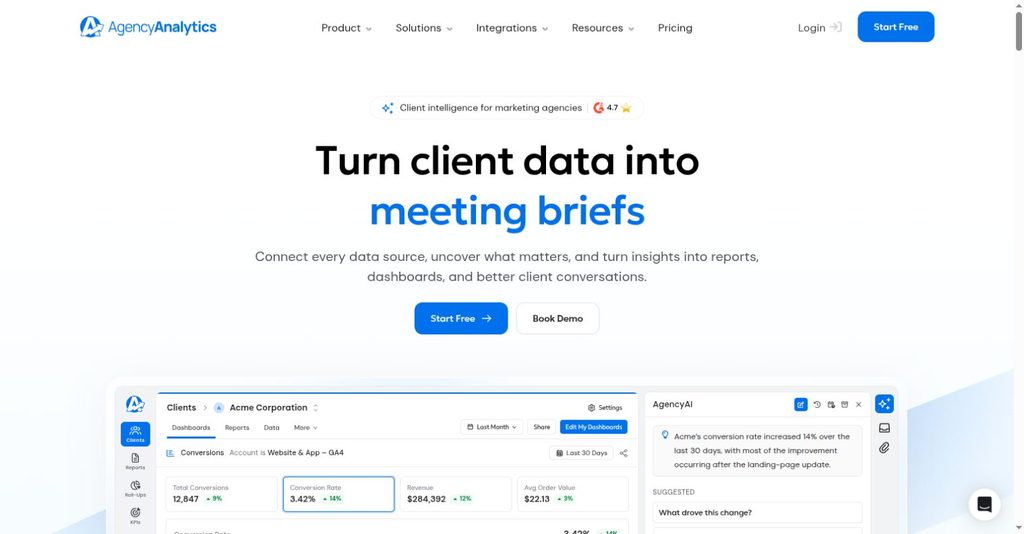 AgencyAnalytics homepage
