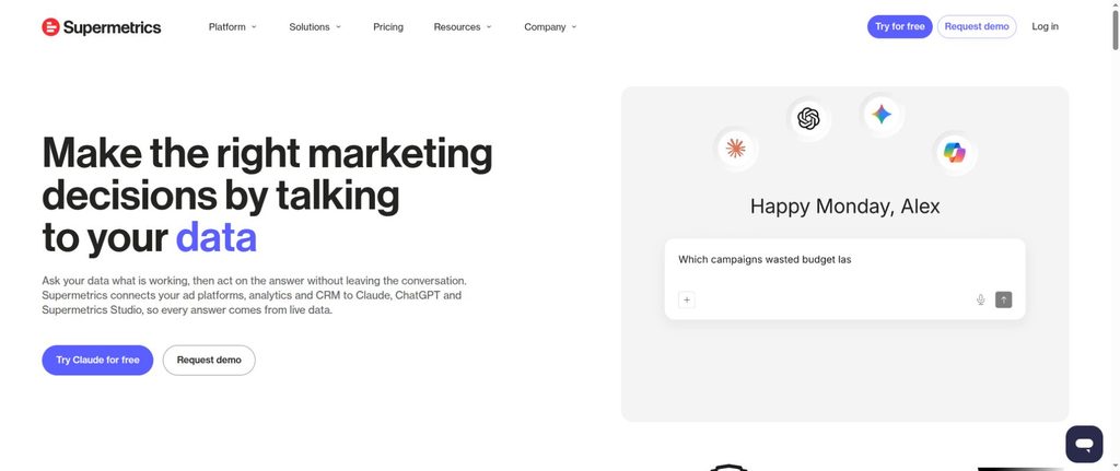 Supermetrics homepage