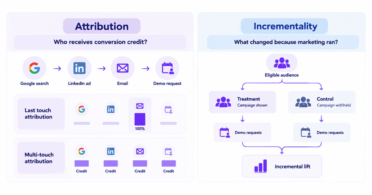 Attribution touchpoints compared with marketing incrementality