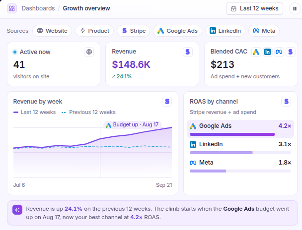 Growth overview dashboard illustration